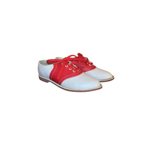 K-Pasa Shoes - Vintage 80s Red & White Saddle Shoes – Women’s Size 8M – Made in Taiwan R.O.C.